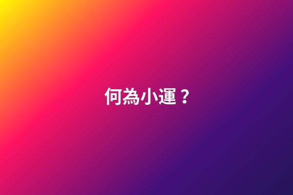 何為小運？